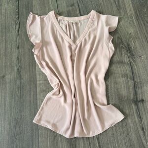 Philosophy Light Pink Ruffle Sleeve Blouse size medium women